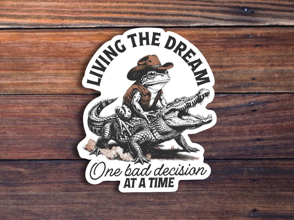 Living The Dream Frog Sticker