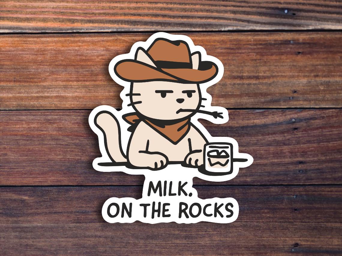 Milk On The Rocks Sticker