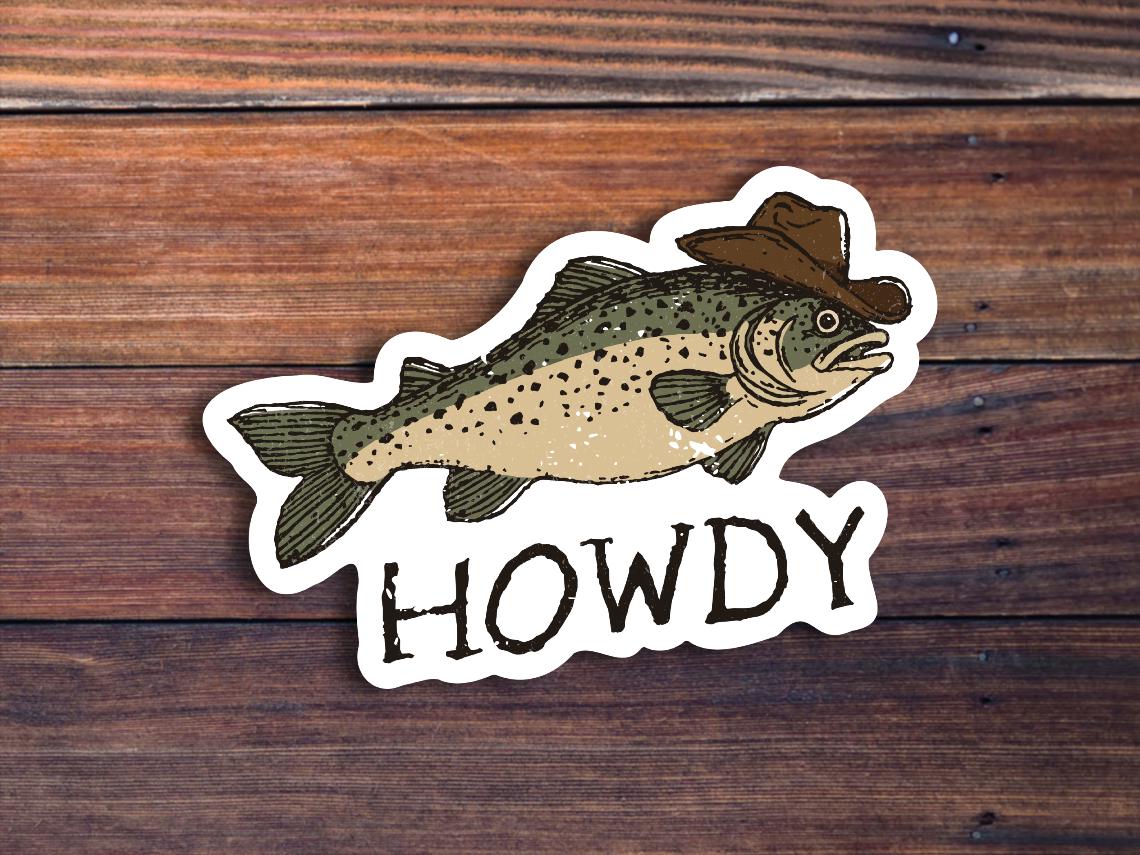 Howdy Fish Sticker