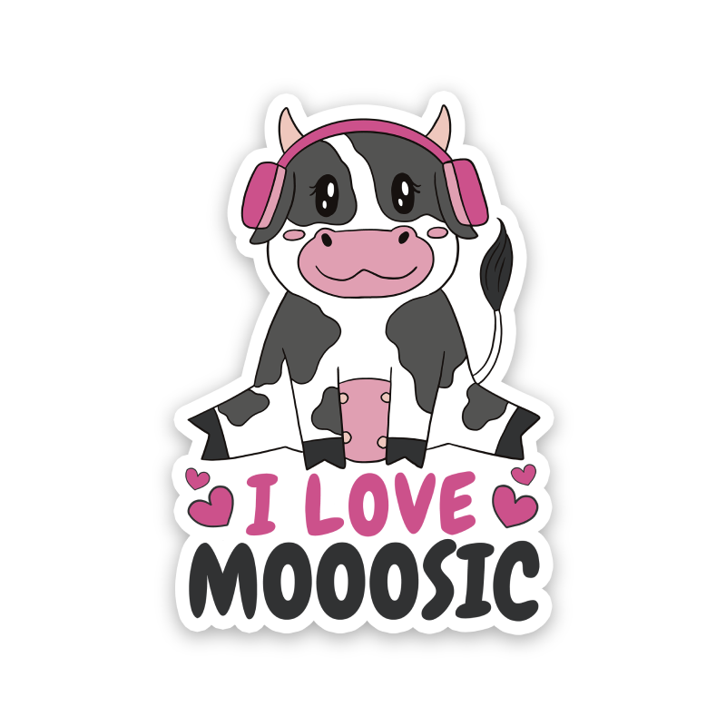 I Love Mooosic Sticker