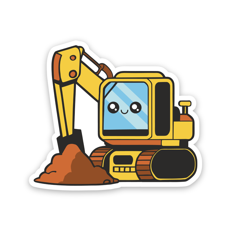 Kawaii Excavator Sticker