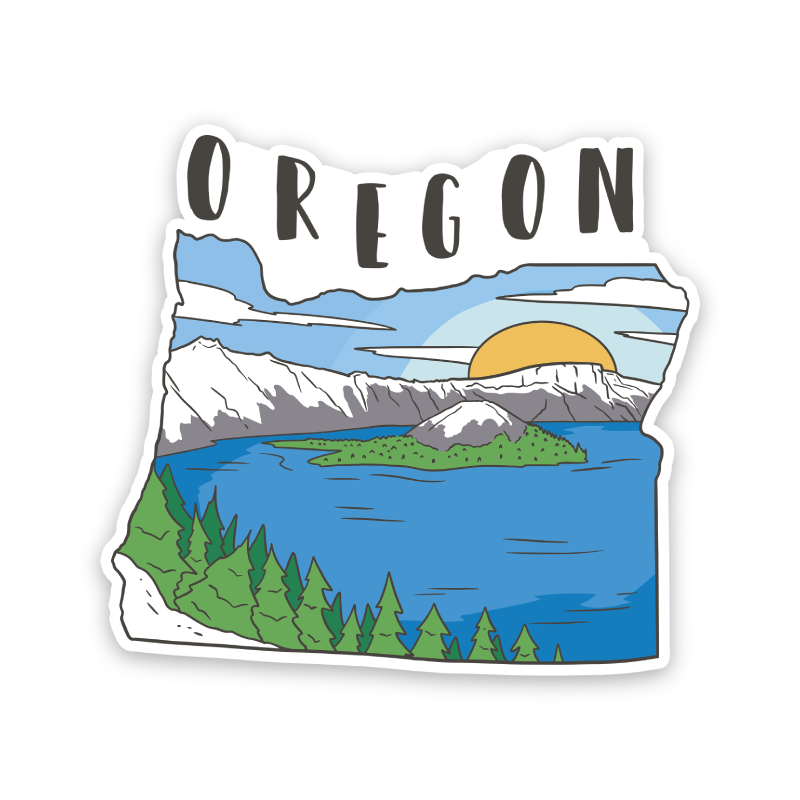 Oregon State Shaped Sticker