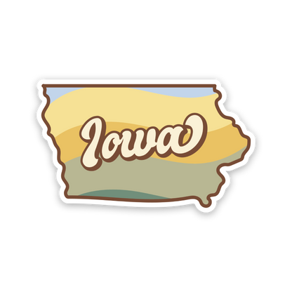 Retro Sunset Iowa Sticker